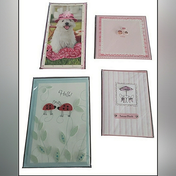4 New Handmade 3D Blank Greeting Cards - Picture 1 of 7